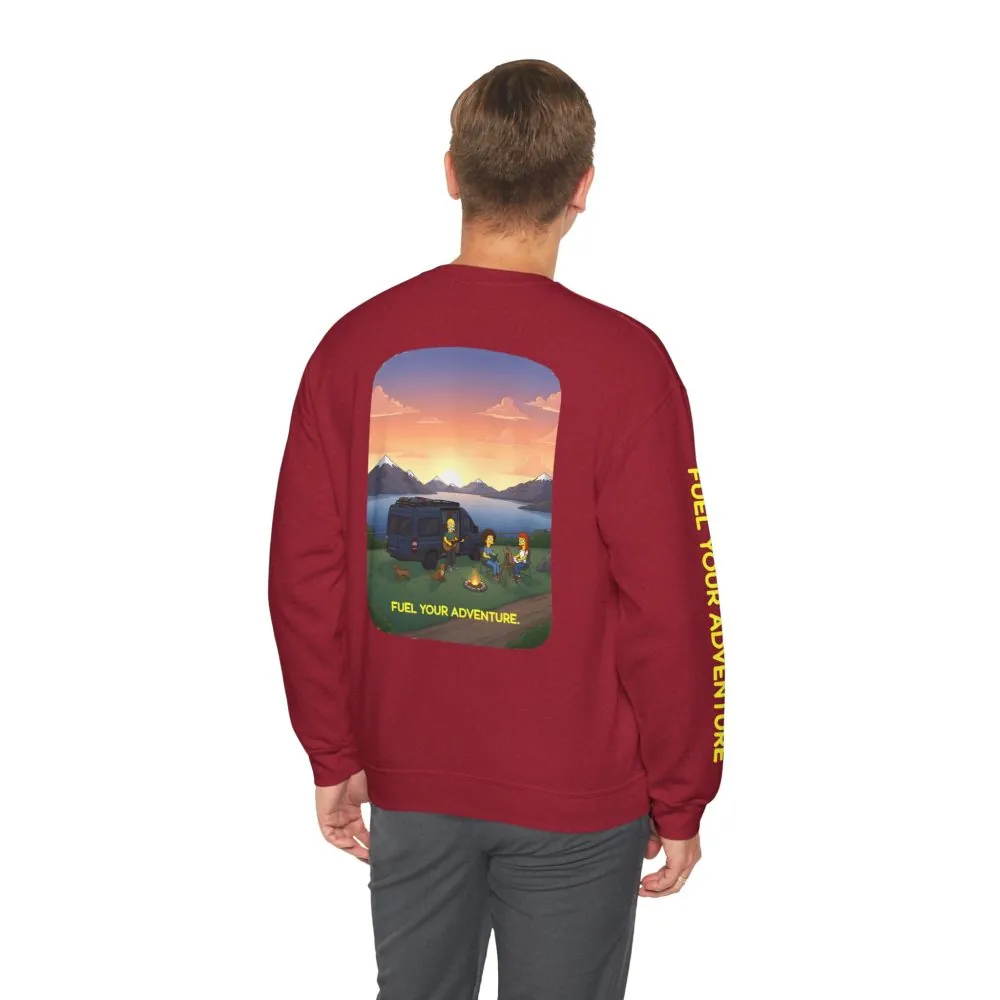 Unisex Heavy Blend™ Crewneck Sweatshirt — "Fuel Your Adventure" Design Sitcom-Line