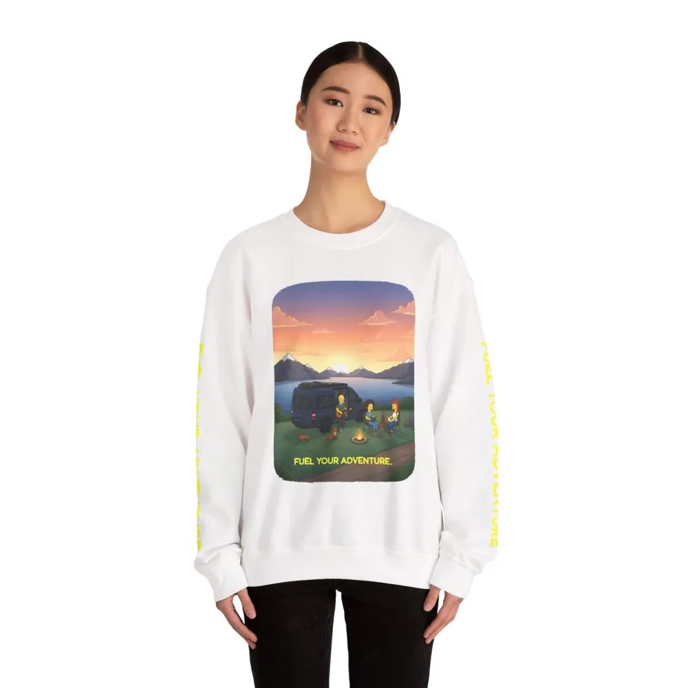 Unisex Heavy Blend™ Crewneck Sweatshirt — "Fuel Your Adventure" Design Sitcom-Line
