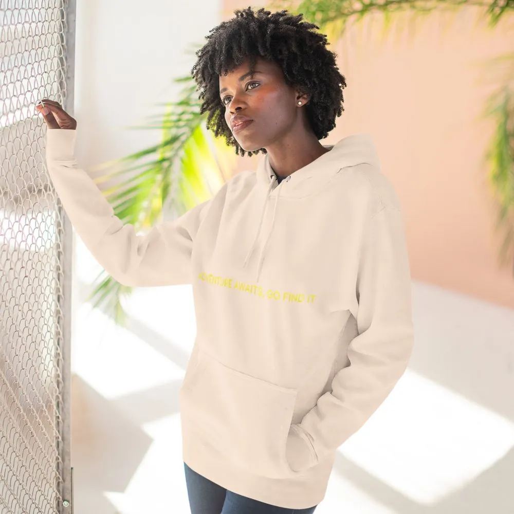 2881670685685588508_2048.jpeg Three-Panel Fleece Hoodie - "Adventure Awaits-Go Find It"" Design Sitcom-Line
