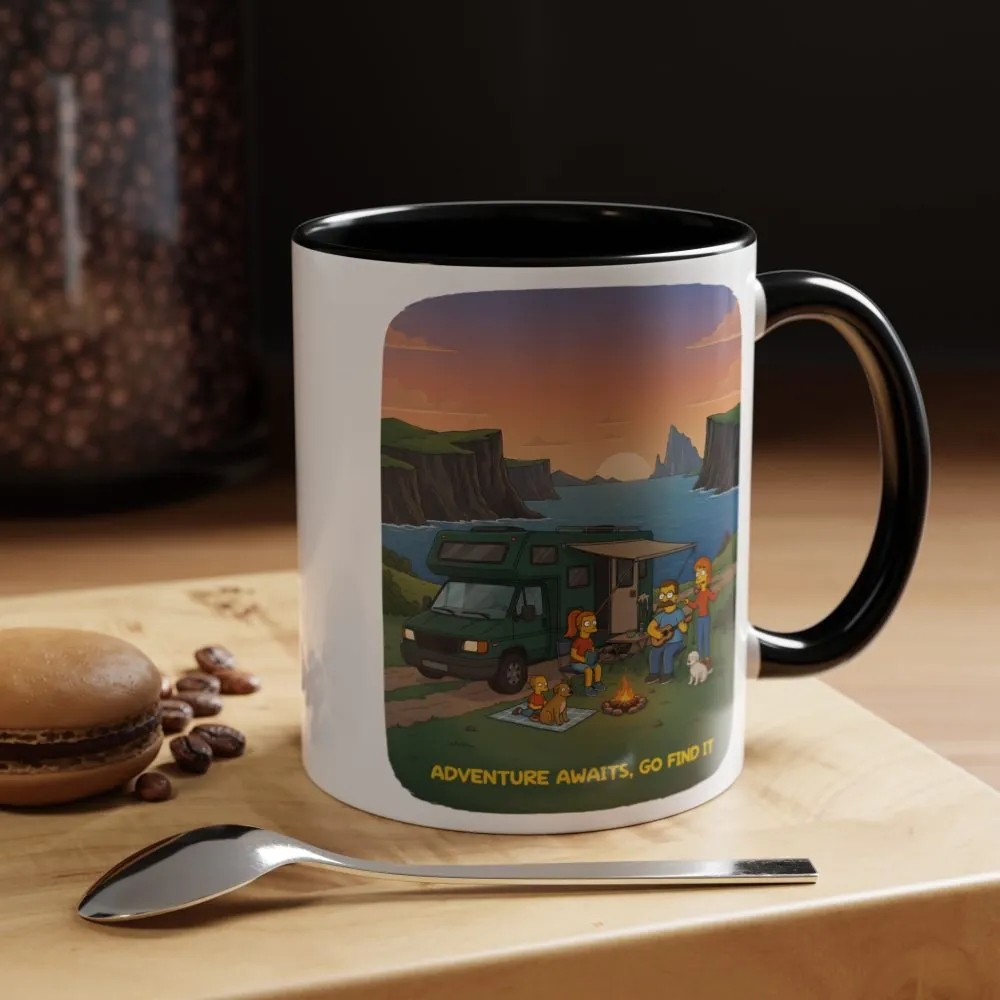 2891541063642941612_2048.jpeg Accent Coffee Mug (11, 15oz) — "Adventure Awaits-Go Find It"" Design Sitcom-Line