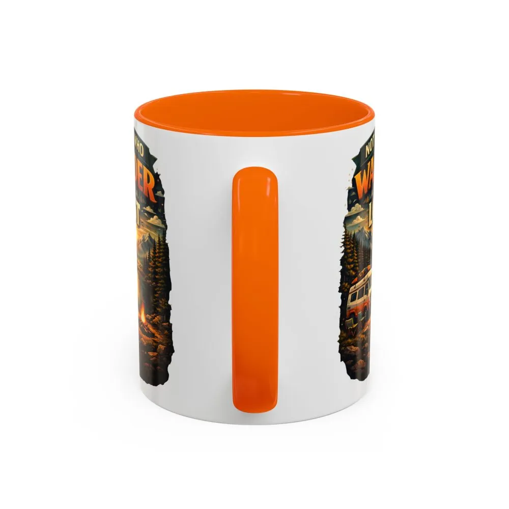 Accent Coffee Mug (11, 15oz) — "Not All Who Wander Are Lost" Design Scenic-Line