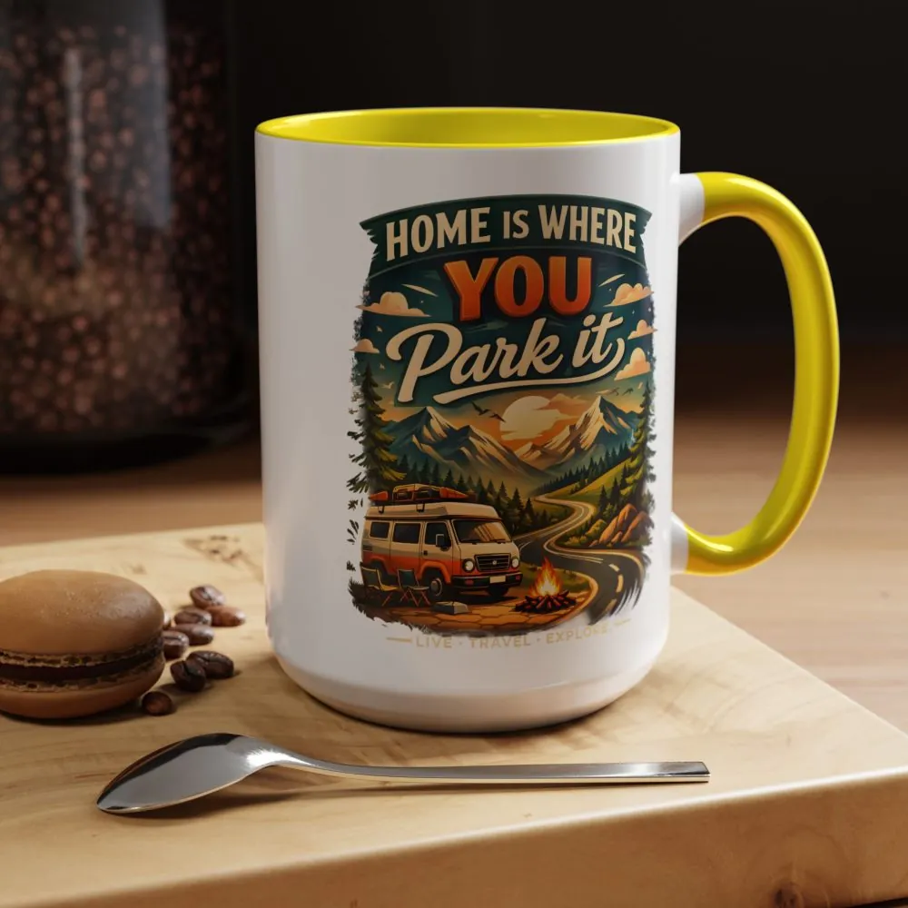 2893770817541436480_2048.jpeg Accent Coffee Mug (11, 15oz) — "Home Is Where You Park It" Design Scenic-Line