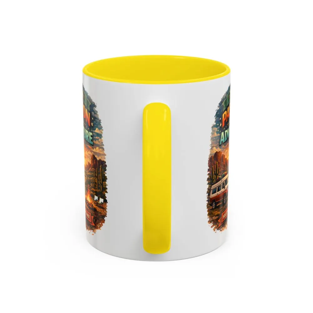 Accent Coffee Mug (11, 15oz) — "Turn Passion Into Adventure" Design Scenic-Line