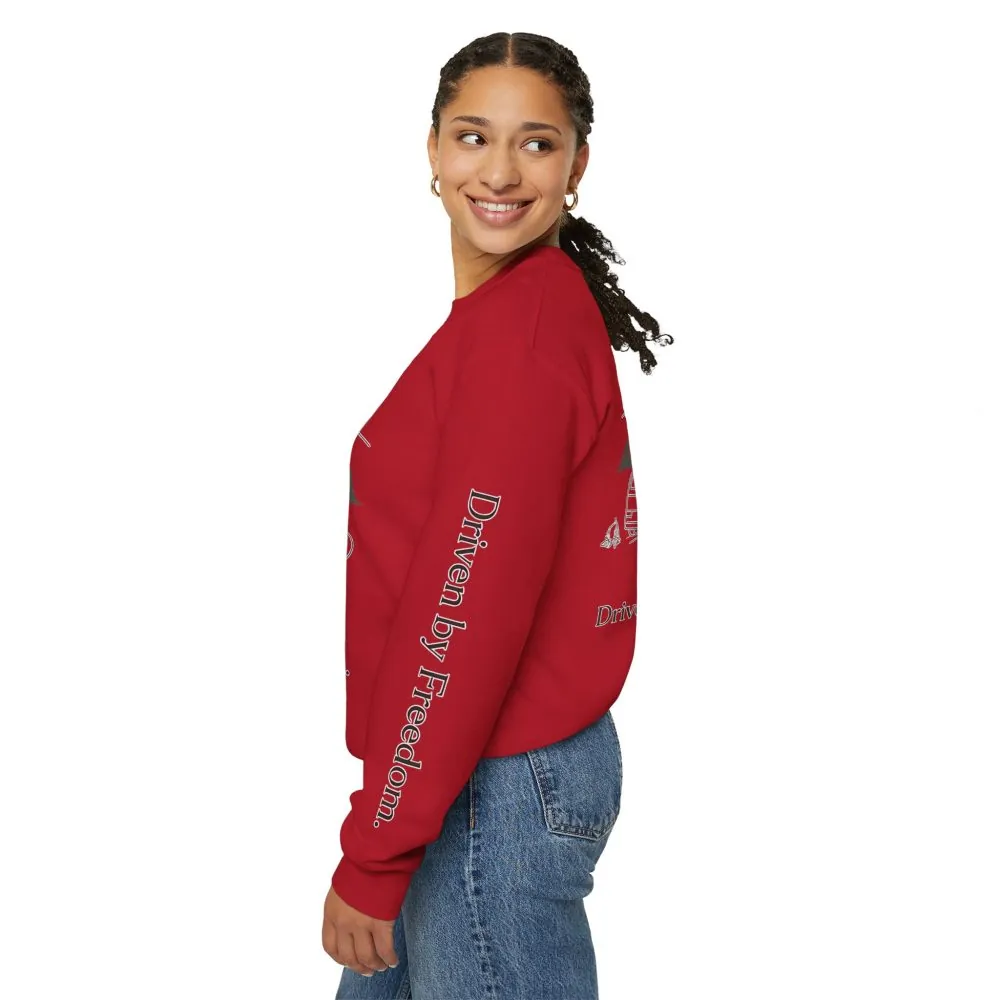 Unisex Heavy Blend™ Crewneck Sweatshirt — "Driven By Freedom" Design Minimal-Line