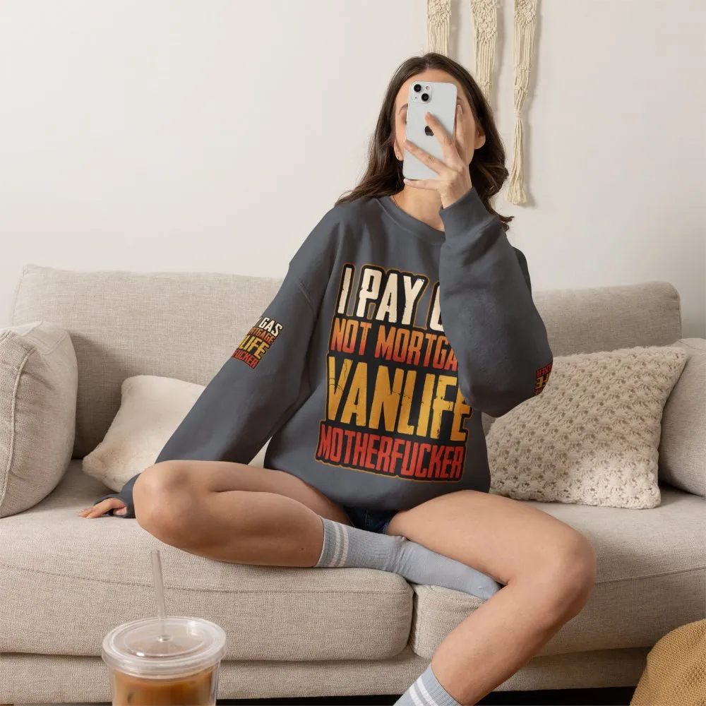 Unisex Heavy Blend™ Crewneck Sweatshirt — "I Pay Gas Not Mortgage" Design F**K-Line