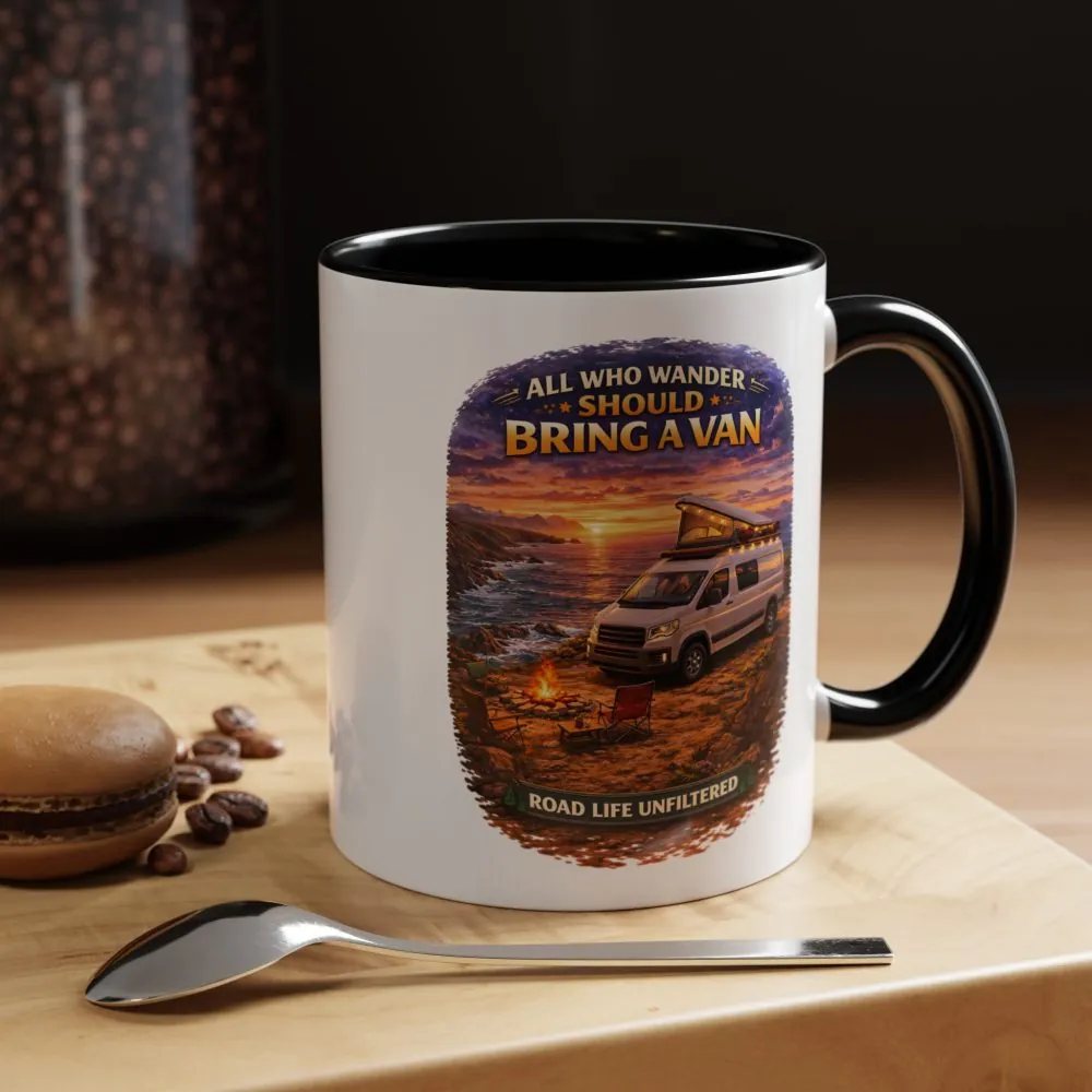 2926188213171660194_2048.jpeg Accent Coffee Mug (11, 15oz) — "All Who wander Should Bring A Van" Design Scenic-Line