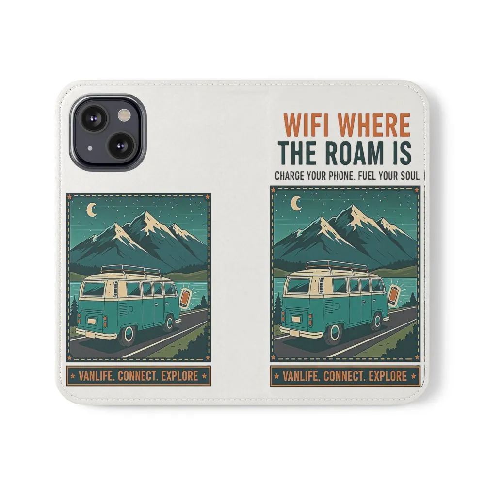 2926305888010650428_2048.jpeg Flip Phone Case — “WiFi Where the Roam Is” Vanlife Wallet Case