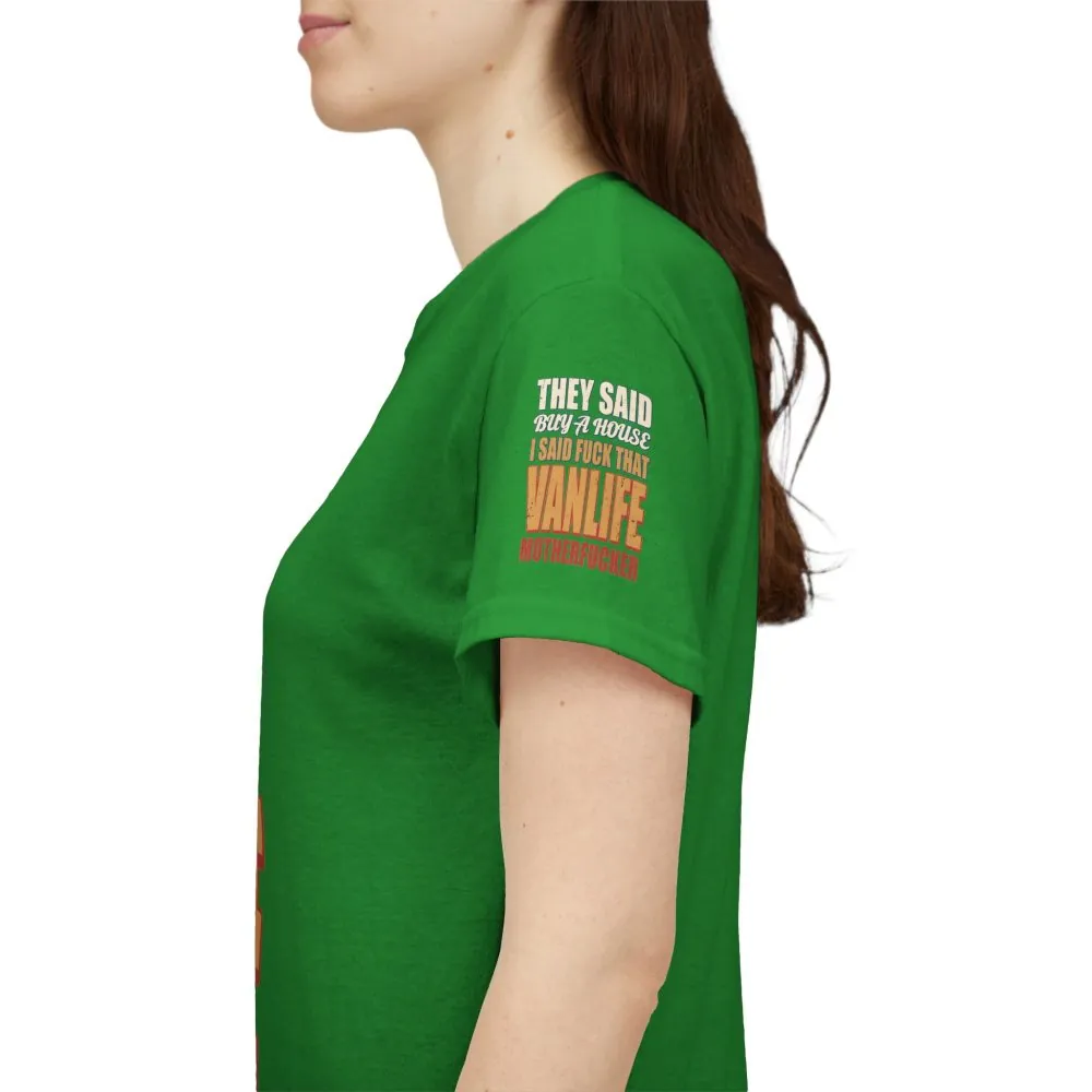Unisex Heavy Cotton Tee — "They Said Buy A House" Design F**K-Line