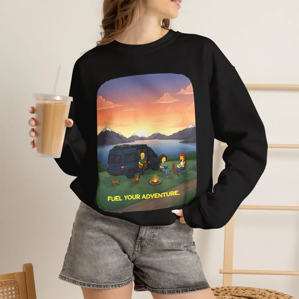 Unisex Heavy Blend™ Crewneck Sweatshirt — "Fuel Your Adventure" Design Sitcom-Line