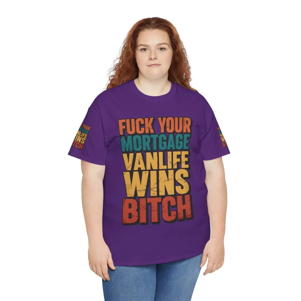 Unisex Heavy Cotton Tee — "Fuck Your Mortgage" Design F**K-Line