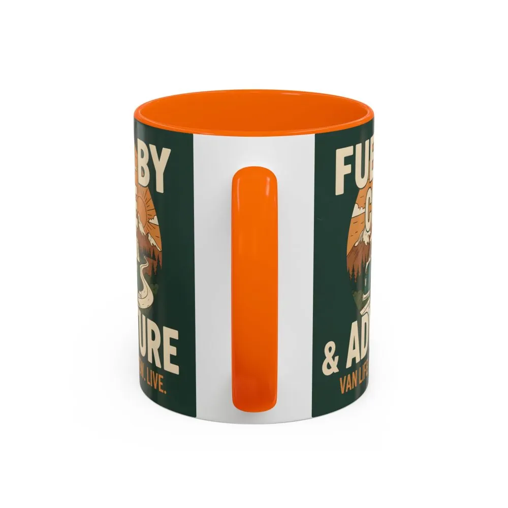 Accent Coffee Mug (11, 15oz) — "Fueled by Coffee & Adventure"