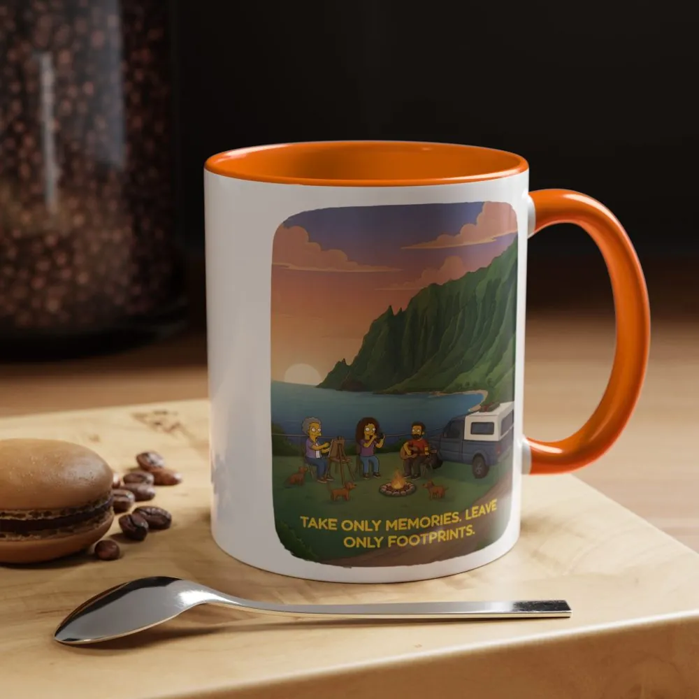 2953239703922526428_2048.jpeg Accent Coffee Mug (11, 15oz) — "Take Only Memories-Leave Only Footprints" Design Sitcom-Line