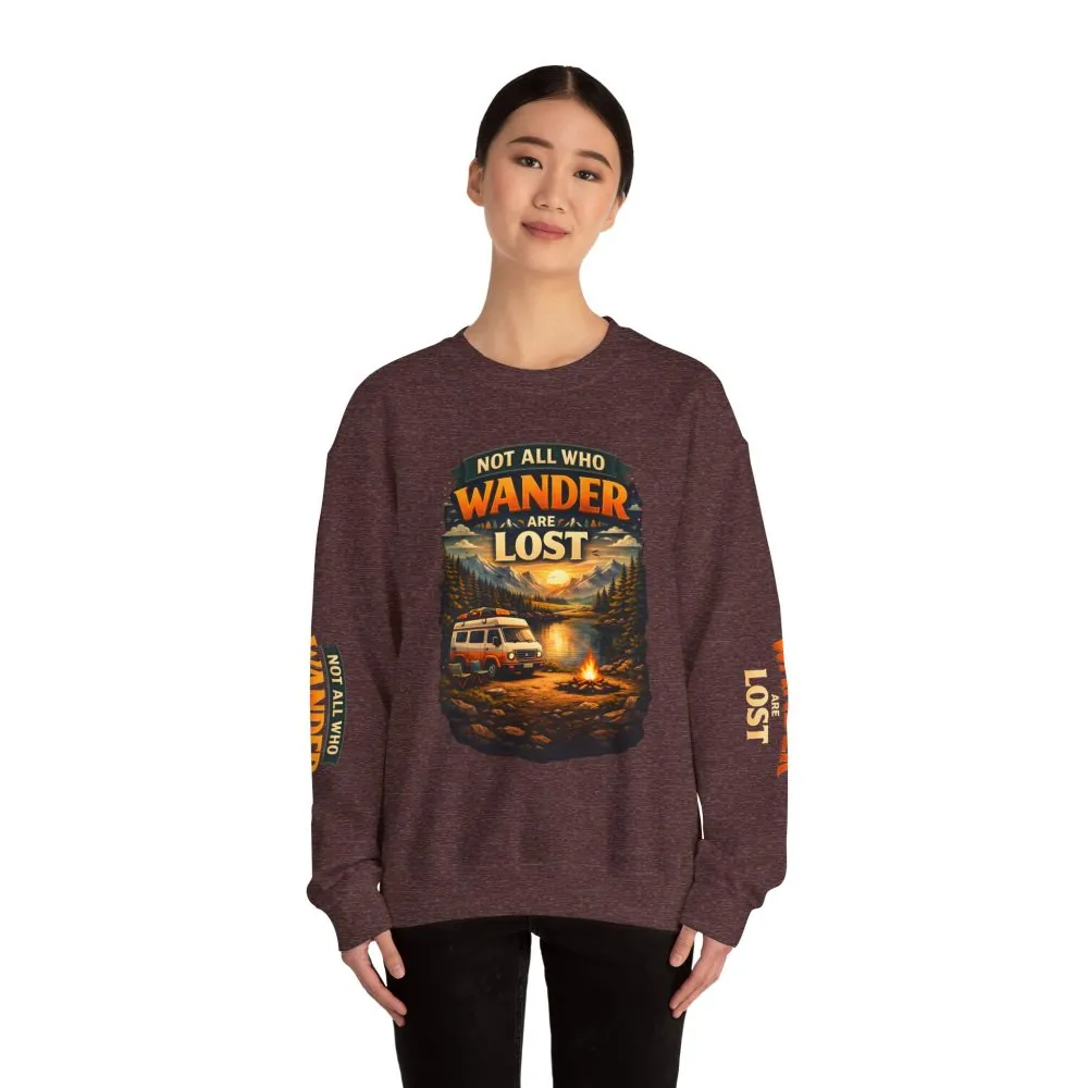 2954864903517182078_2048.jpeg Unisex Heavy Blend™ Crewneck Sweatshirt — "Not All Who Wander Are Lost" Design Scenic-Line