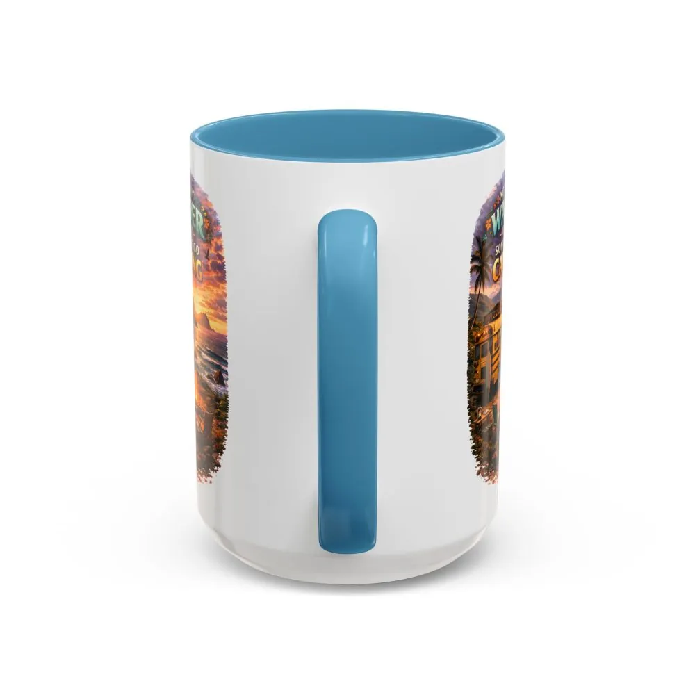 Accent Coffee Mug (11, 15oz) — "Not All Who Wander Are Lost" Design Scenic-Line