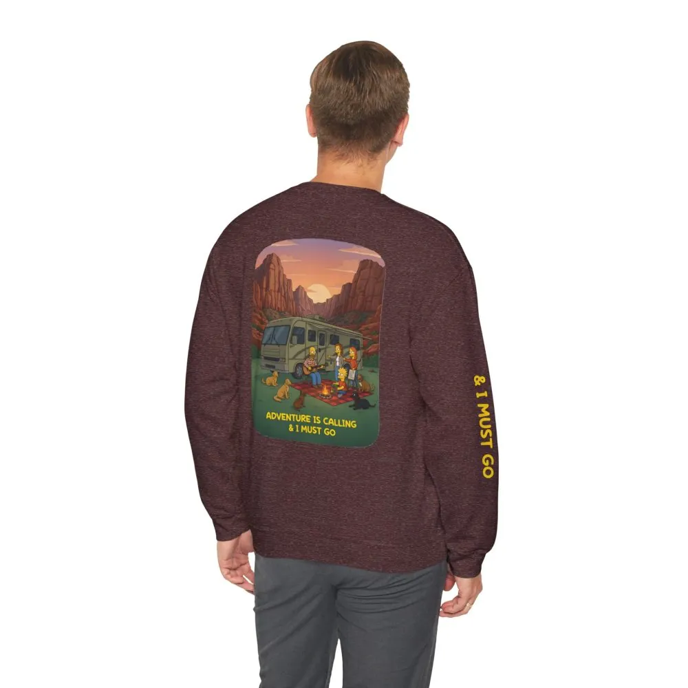 2981156952041791188_2048.jpeg Unisex Heavy Blend™ Crewneck Sweatshirt — "Adventure Is Calling-I Must Go" Design Sitcom-Line