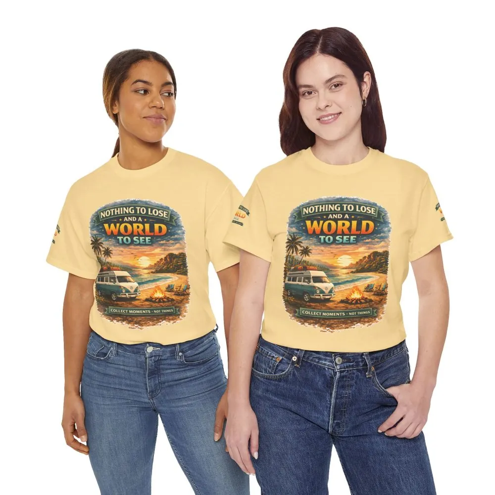 Unisex Heavy Cotton Tee — "Nothing To Lose " Design Scenic-Line