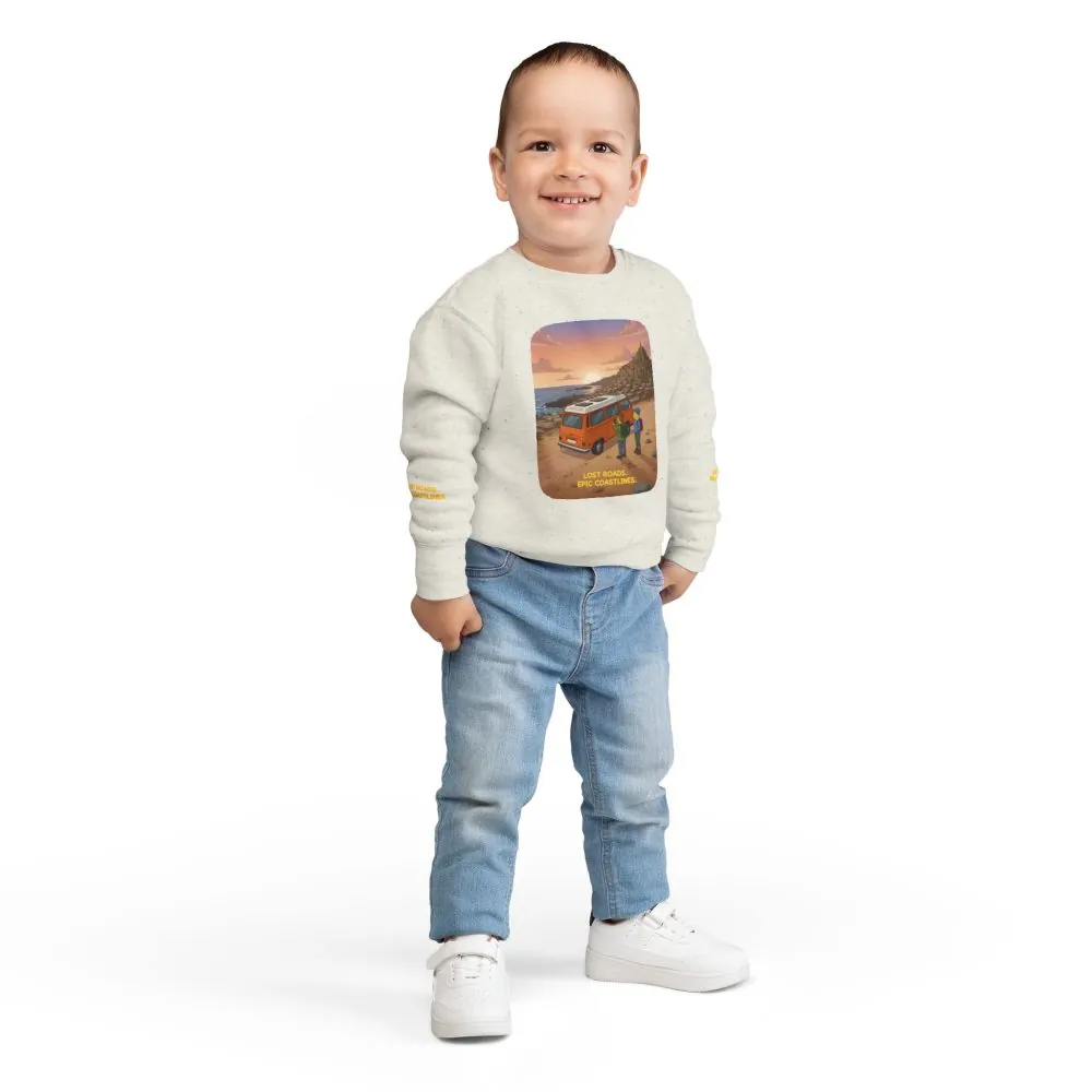 3001661794139292797_2048.jpeg Toddler Sweatshirt - "Lost Roads Epic Coastlines" (Design Sitcom-Line)