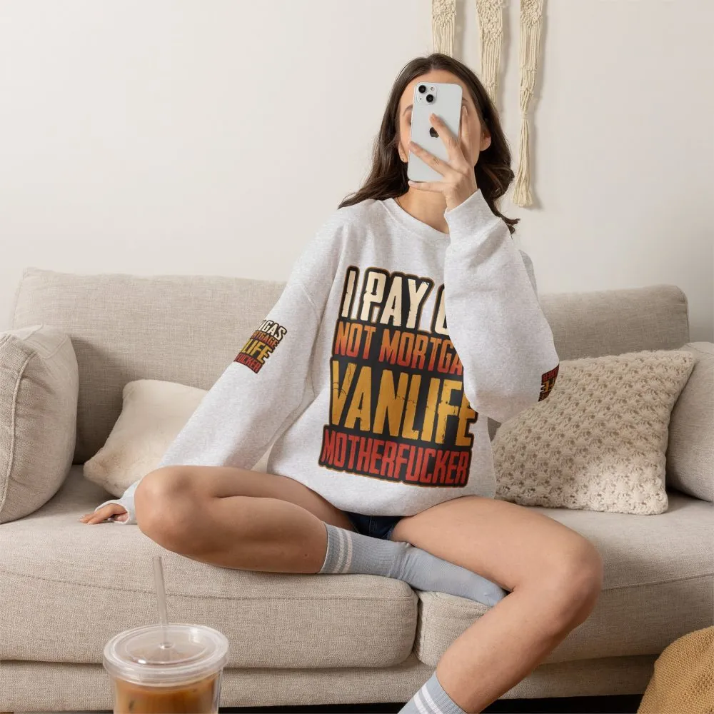 Unisex Heavy Blend™ Crewneck Sweatshirt — "I Pay Gas Not Mortgage" Design F**K-Line