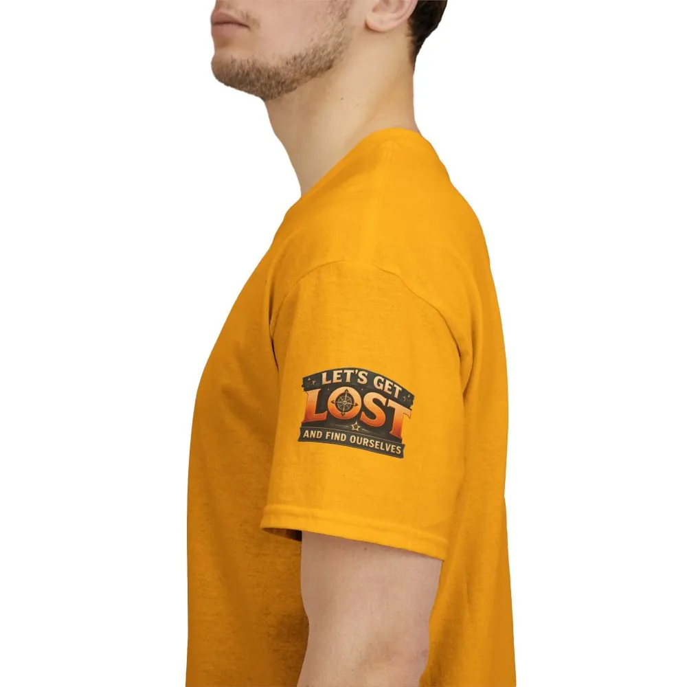 Unisex Heavy Cotton Tee — "Let´s Get Lost And Found Ourselfs" Design Scenic-Line