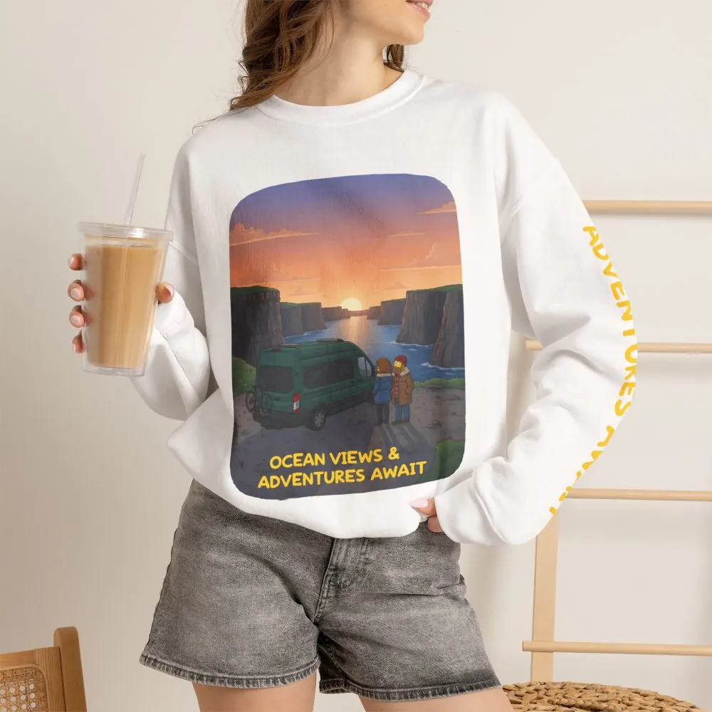 3029036025340135311_2048.jpeg Unisex Heavy Blend™ Crewneck Sweatshirt — "Ocean Views-Adventures Awaits" Design Sitcom-Line