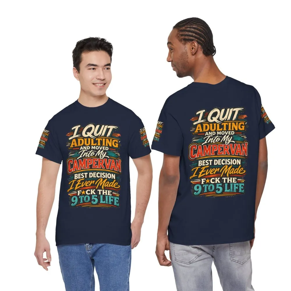 Unisex Heavy Cotton Tee — "I Quit Adulting" Design F**K-Line
