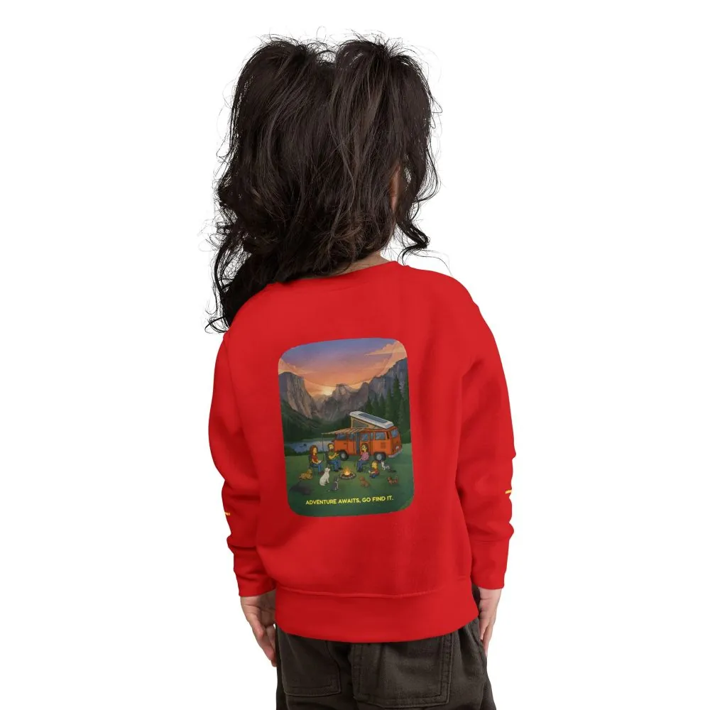 Toddler Sweatshirt - "Adventure Awaits-Go Find It" (Design Sitcom-Line)