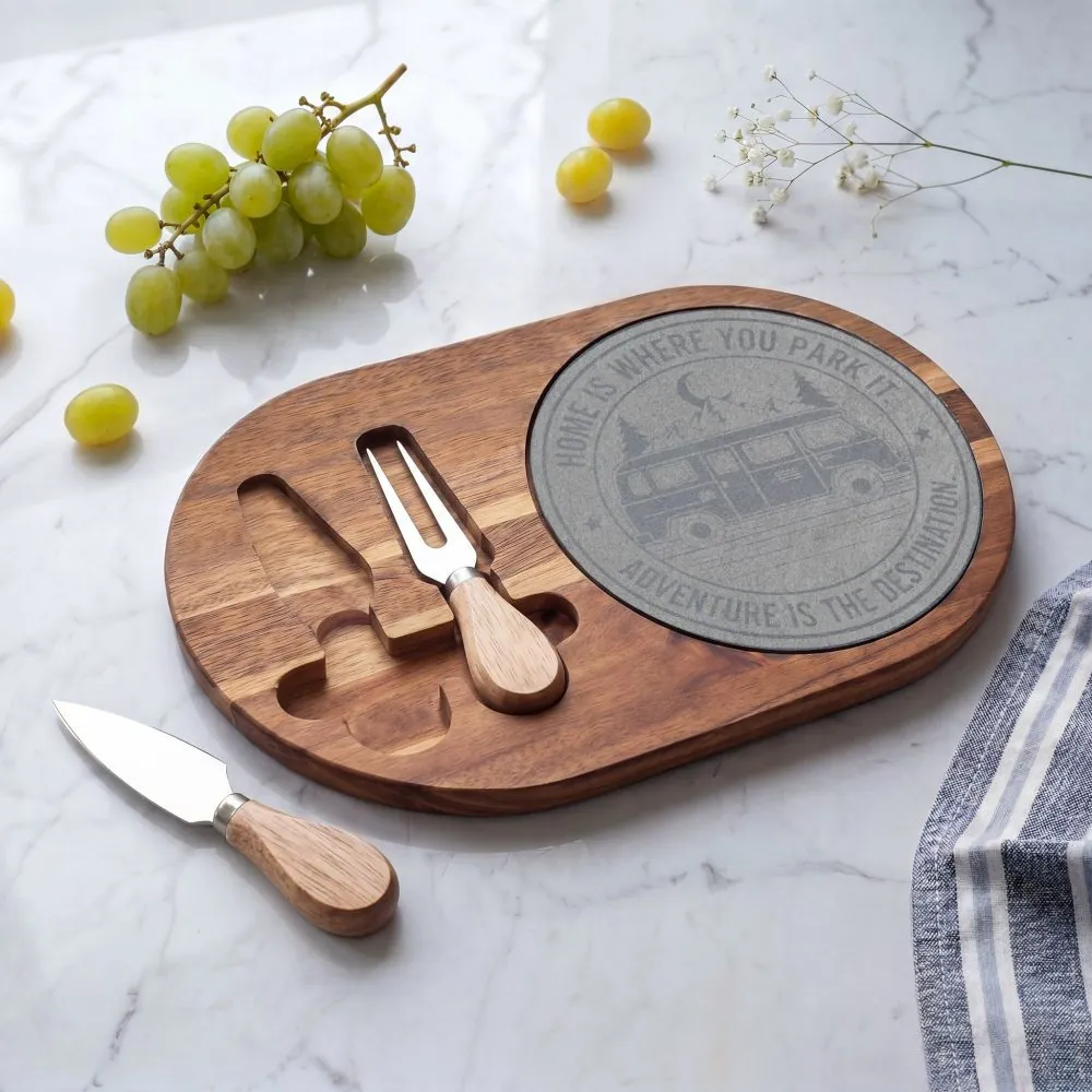 3046134367269499513_2048.jpeg Engraved Charcuterie Board - "Home Is Where You Park It-Adventure is the destination" (4 Variants Available)