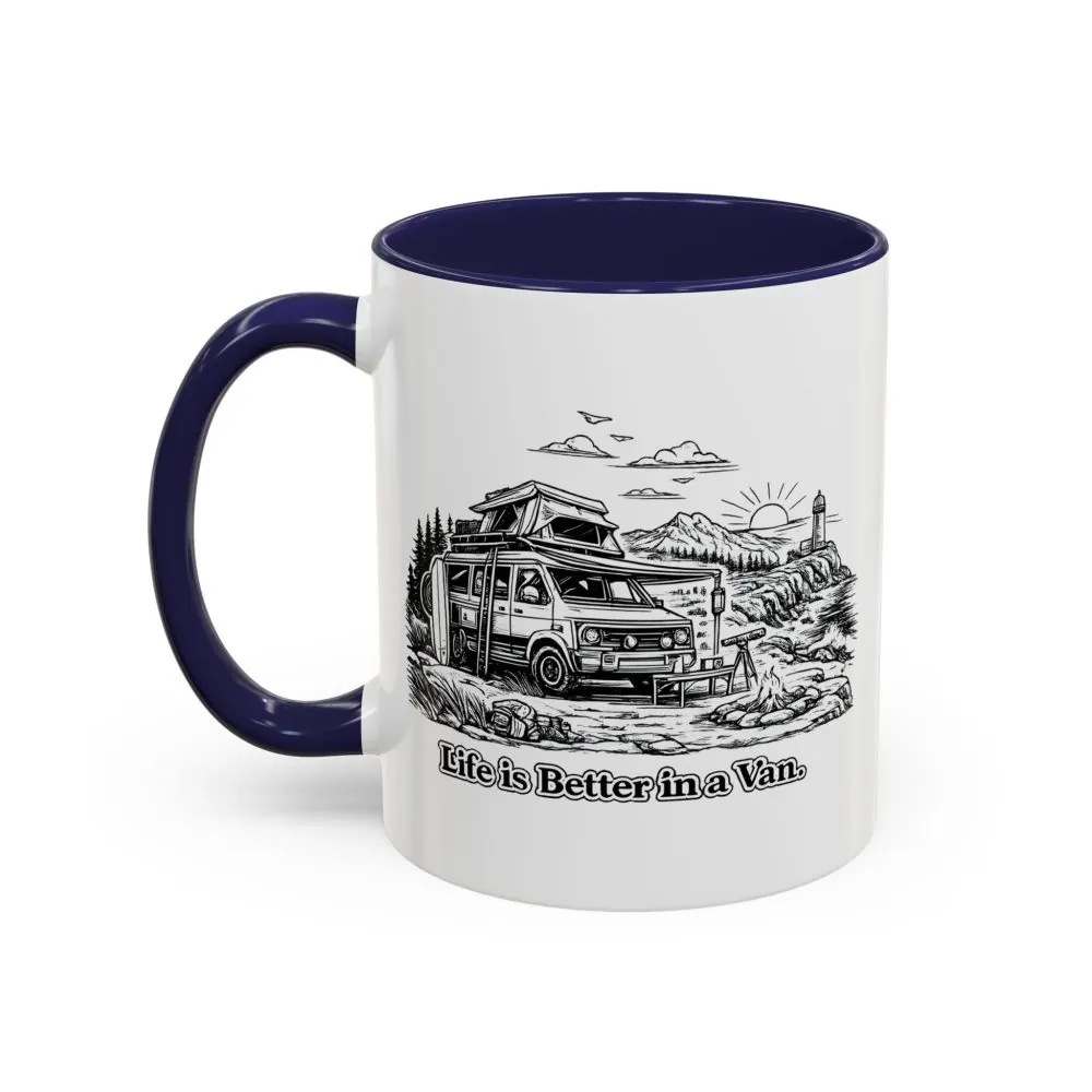 3049723719600145806_2048.jpeg Accent Coffee Mug (11, 15oz) — "Life Is Better In A Van" Design Minimal-Line