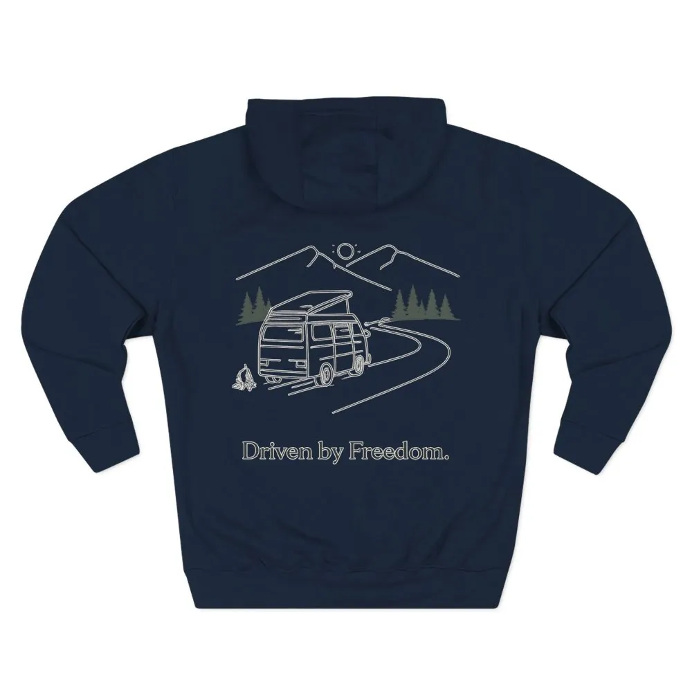 3050205113590208700_2048.jpeg Three-Panel Fleece Hoodie - "Driven By Freedom" Design Minimal-Line