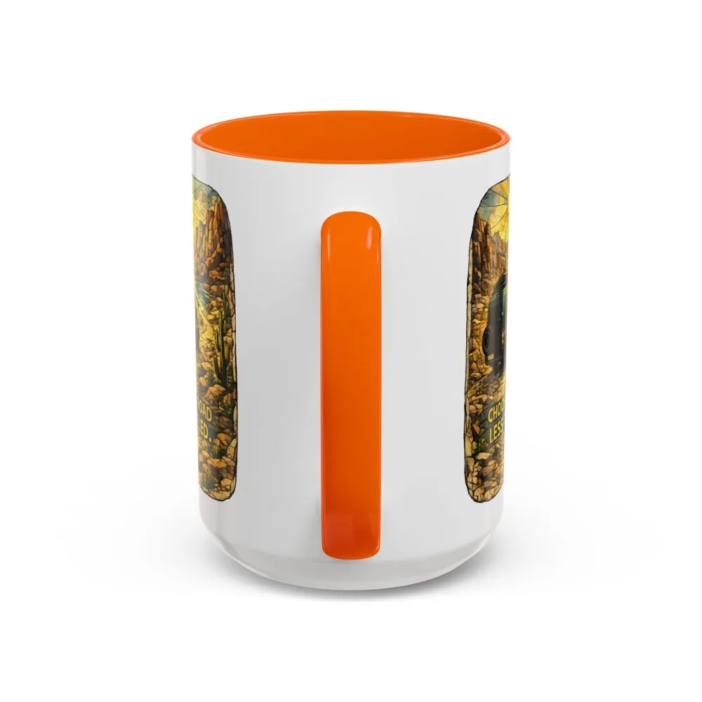 3067078554023084946_2048.jpeg Accent Coffee Mug (11, 15oz) — "Choose The Road Less Traveled" Design Cubic-Line