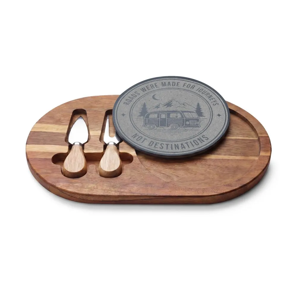 Engraved Charcuterie Board - "ROAD WHERE MADE FOR JOURNEYS-NOT DESTINATIONS" (4 Variants Available)