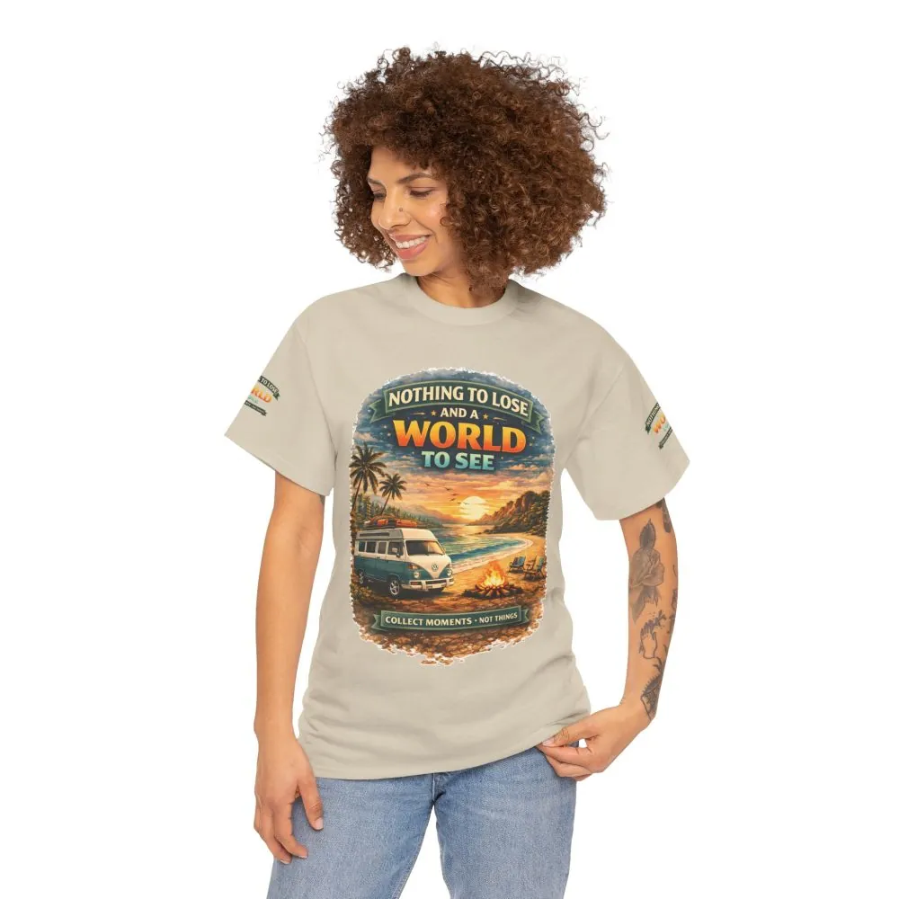Unisex Heavy Cotton Tee — "Nothing To Lose " Design Scenic-Line