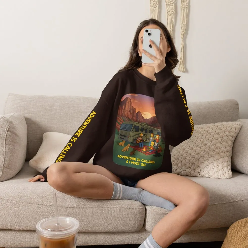309289186116455174_2048.jpeg Unisex Heavy Blend™ Crewneck Sweatshirt — "Adventure Is Calling-I Must Go" Design Sitcom-Line