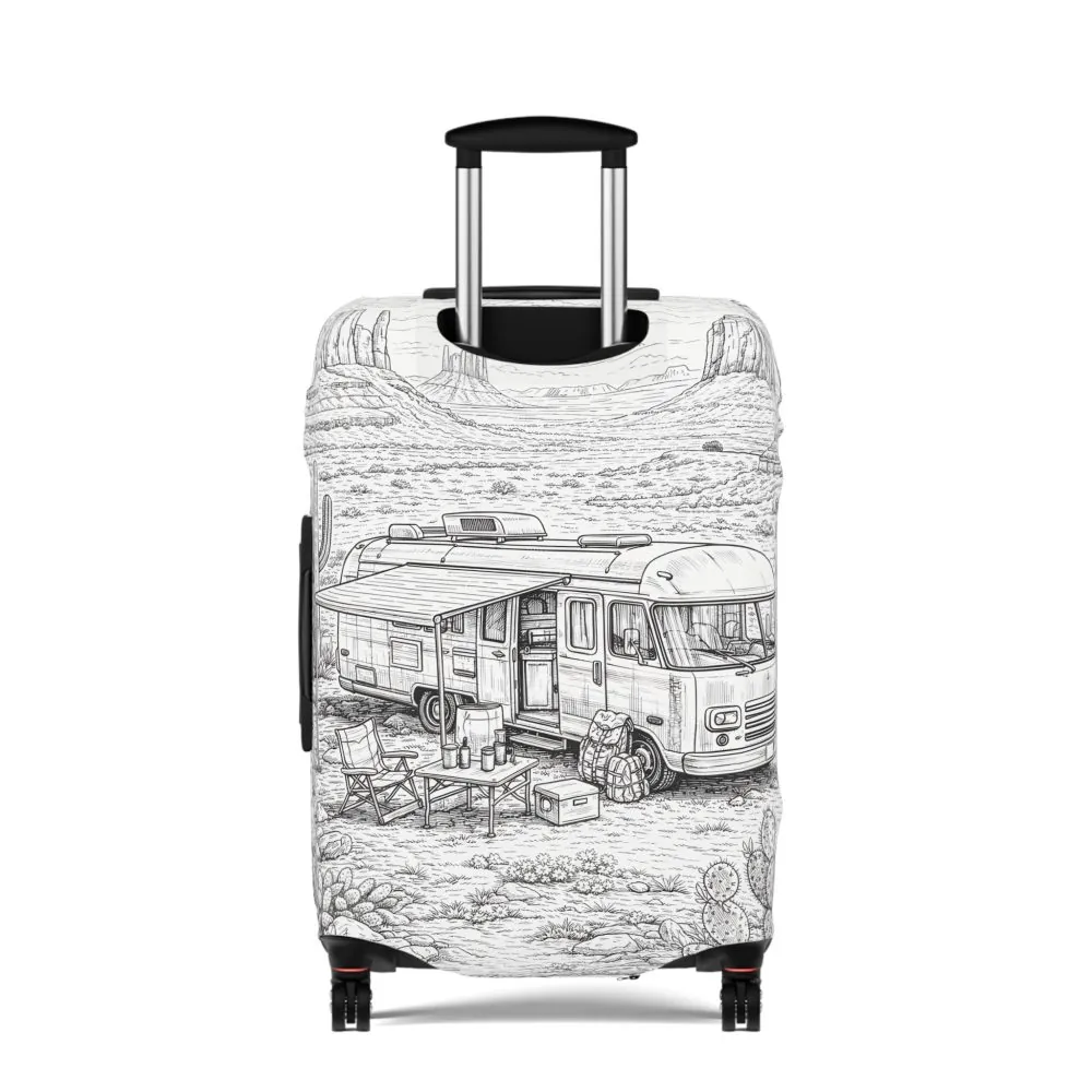 3097355907190466811_2048.jpeg Luggage Cover — Adventure Camper Sketch Travel Suitcase