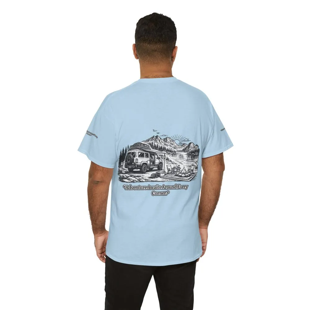 3098759541233289487_2048.jpeg Unisex Heavy Cotton Tee — "Adventure Awaits Around Every Corner" Design Minimal-Line