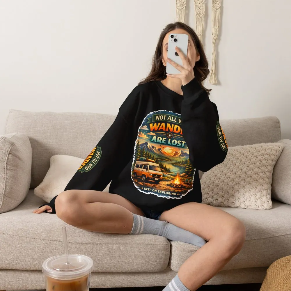 3099043831773159020_2048.jpeg Unisex Heavy Blend™ Crewneck Sweatshirt — "Not All Who Wander Are Lost" Design Scenic-Line