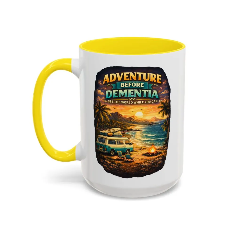 Accent Coffee Mug (11, 15oz) — "Adventure Before Dementia" Design Scenic-Line