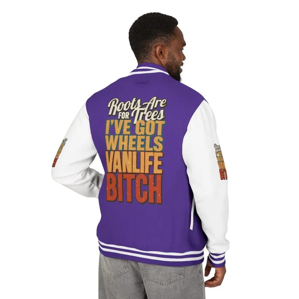 Unisex Heavyweight Letterman Jacket — "Roots Are For Trees" Design F**K-Line