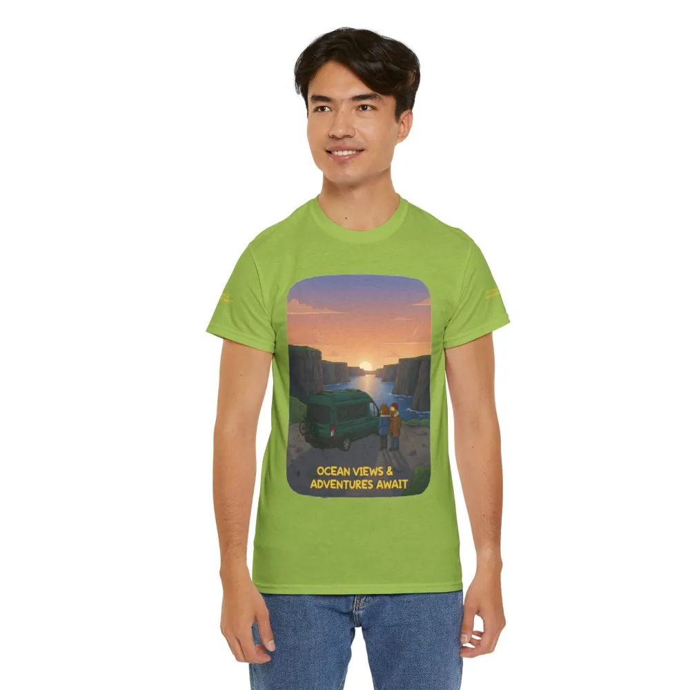 3132784586367012489_2048.jpeg Unisex Heavy Cotton Tee — "Ocean Views-Adventures Awaits" Design Sitcom-Line