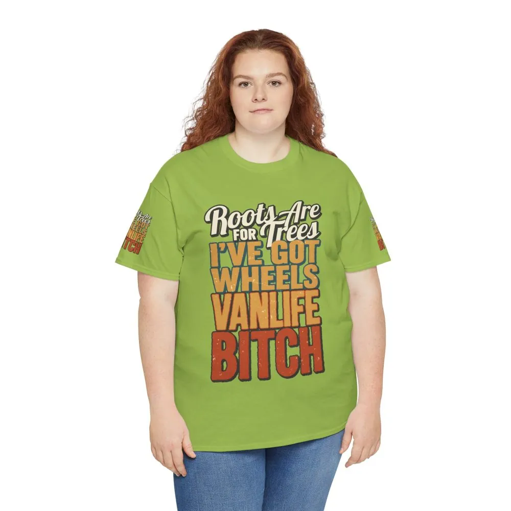 Unisex Heavy Cotton Tee — "Roots Are For Trees" Design F**K-Line