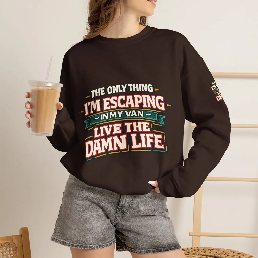 3153802741172415452_2048.jpeg Unisex Heavy Blend™ Crewneck Sweatshirt — "The Only Thing I´m Escaping" Design F**K-Line