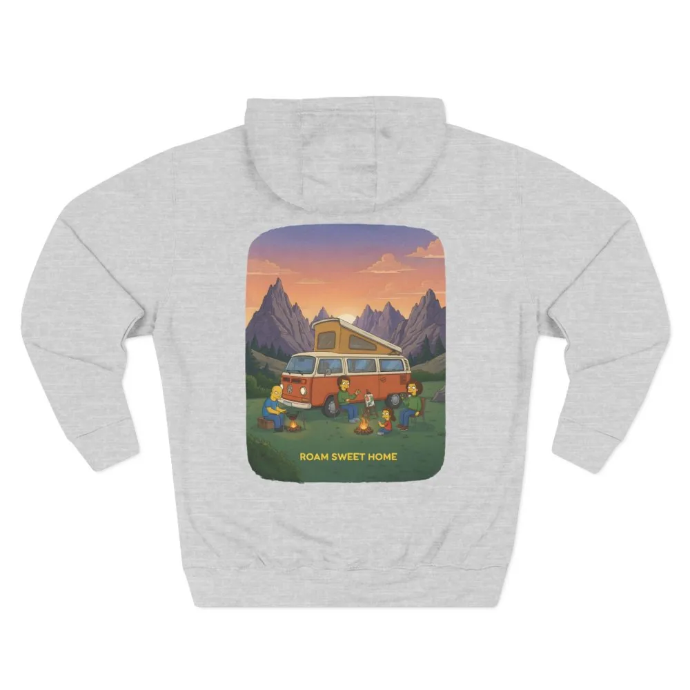 Three-Panel Fleece Hoodie - "Roam Sweet Home" Design Sitcom-Line