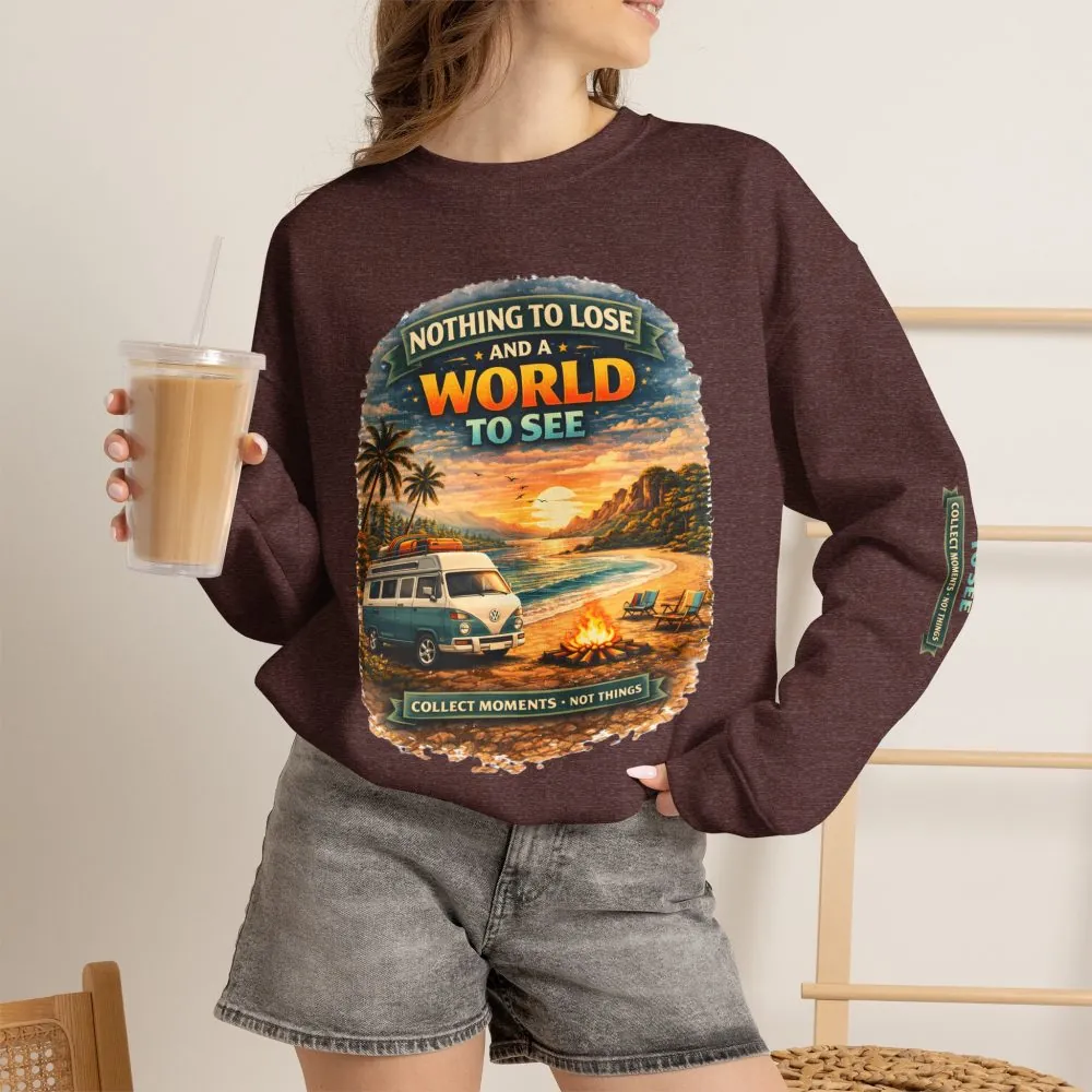 Unisex Heavy Blend™ Crewneck Sweatshirt — "Nothing To Lose" Design Scenic-Line