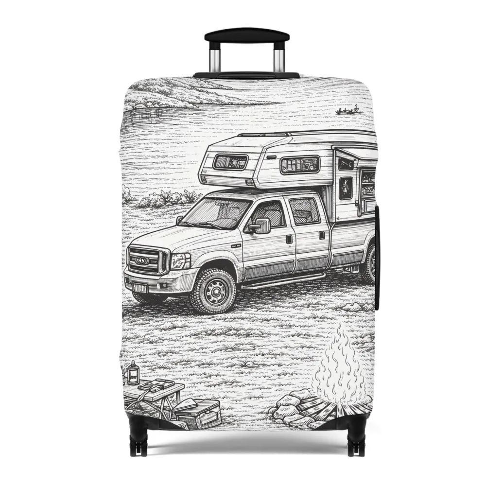 3170010274578578755_2048.jpeg Luggage Cover — Adventure Camper Sketch Travel Suitcase