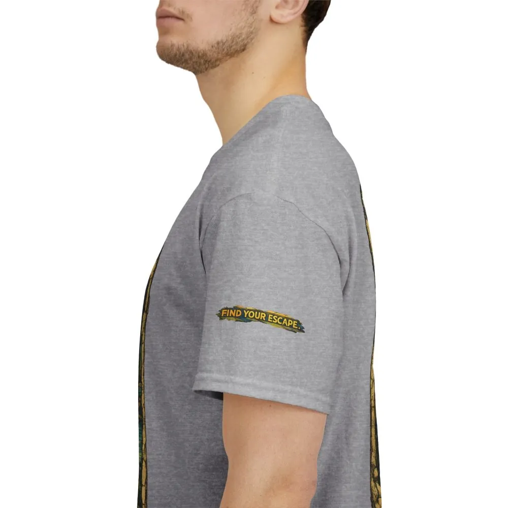 Unisex Heavy Cotton Tee — "Find Your Escape" Design Cubic-Line