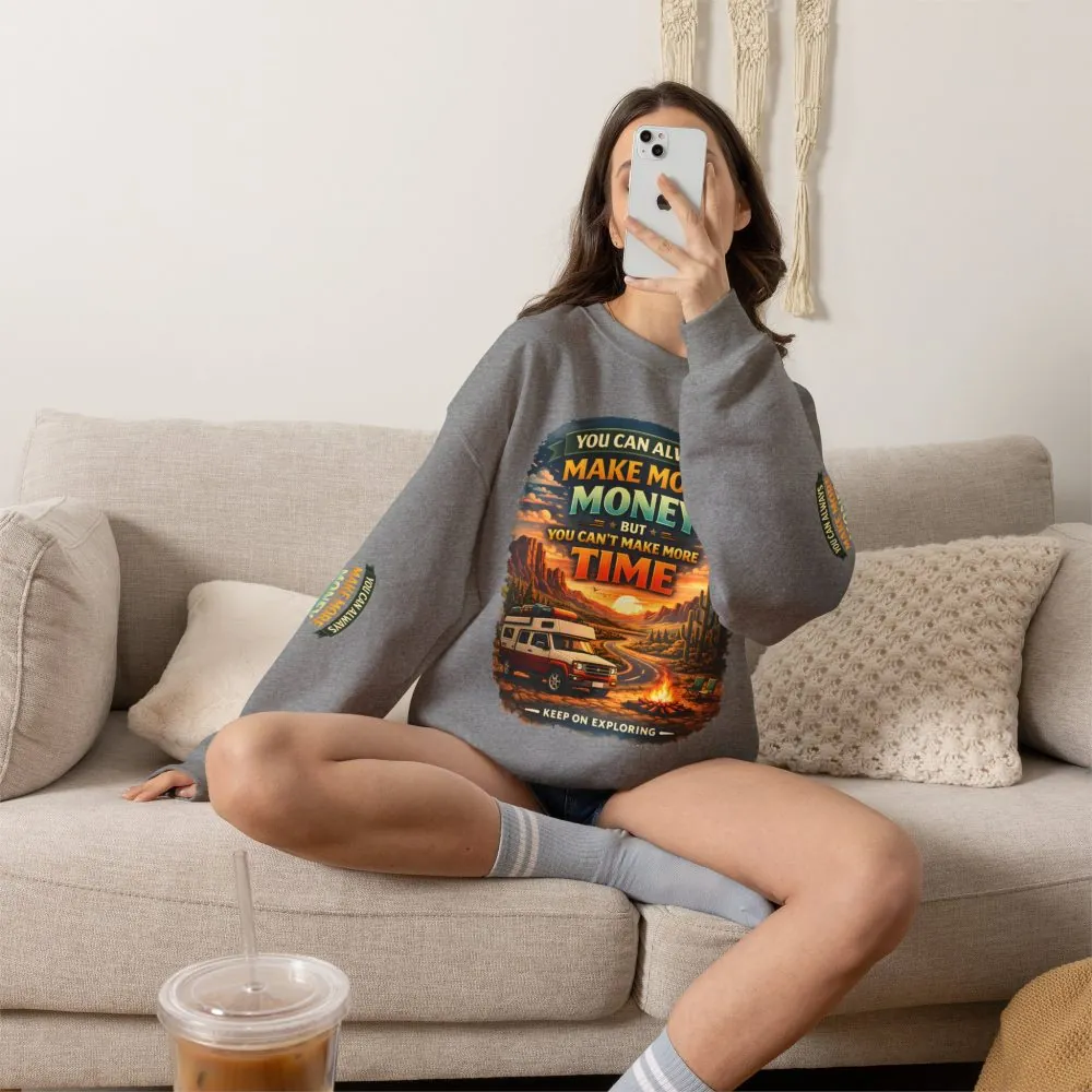 Unisex Heavy Blend™ Crewneck Sweatshirt — "You Can Always Make More Money" Design Scenic-Line
