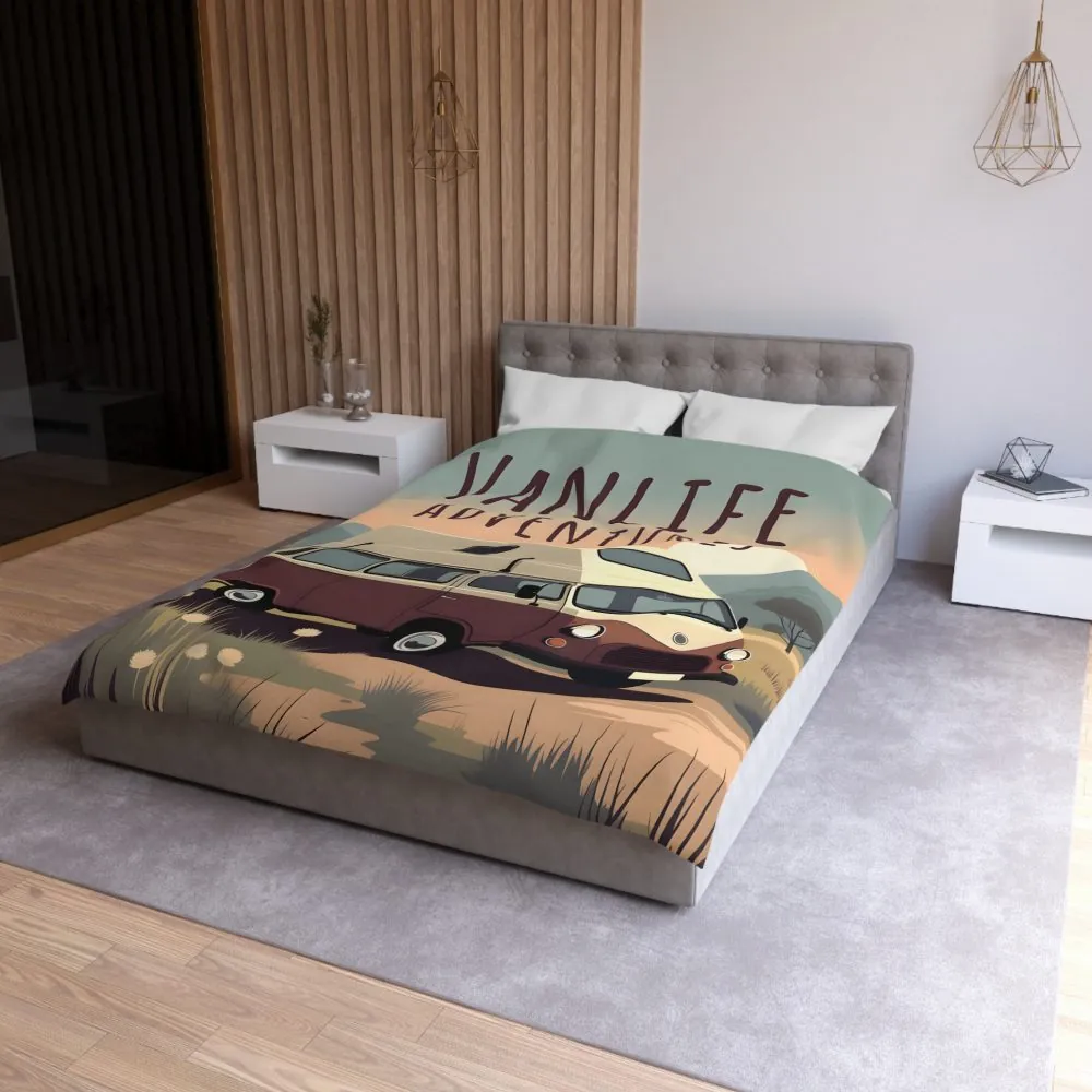 3184625976055314729_2048.jpeg Duvet Cover — "Vanlife Adventures" Vintage Camper Van Bedding for Travel Lovers
