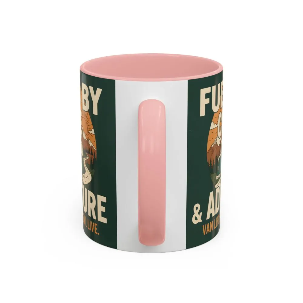 Accent Coffee Mug (11, 15oz) — "Fueled by Coffee & Adventure"
