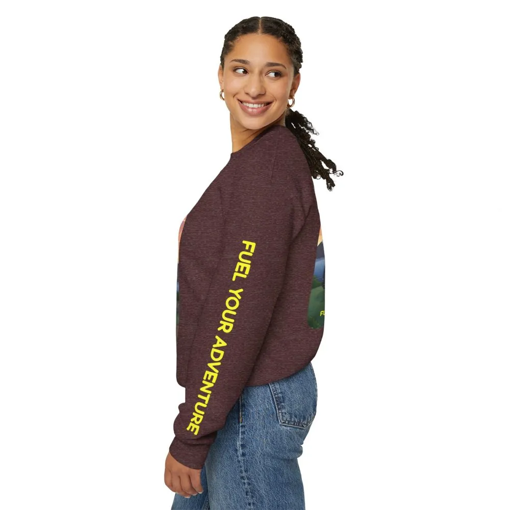 Unisex Heavy Blend™ Crewneck Sweatshirt — "Fuel Your Adventure" Design Sitcom-Line