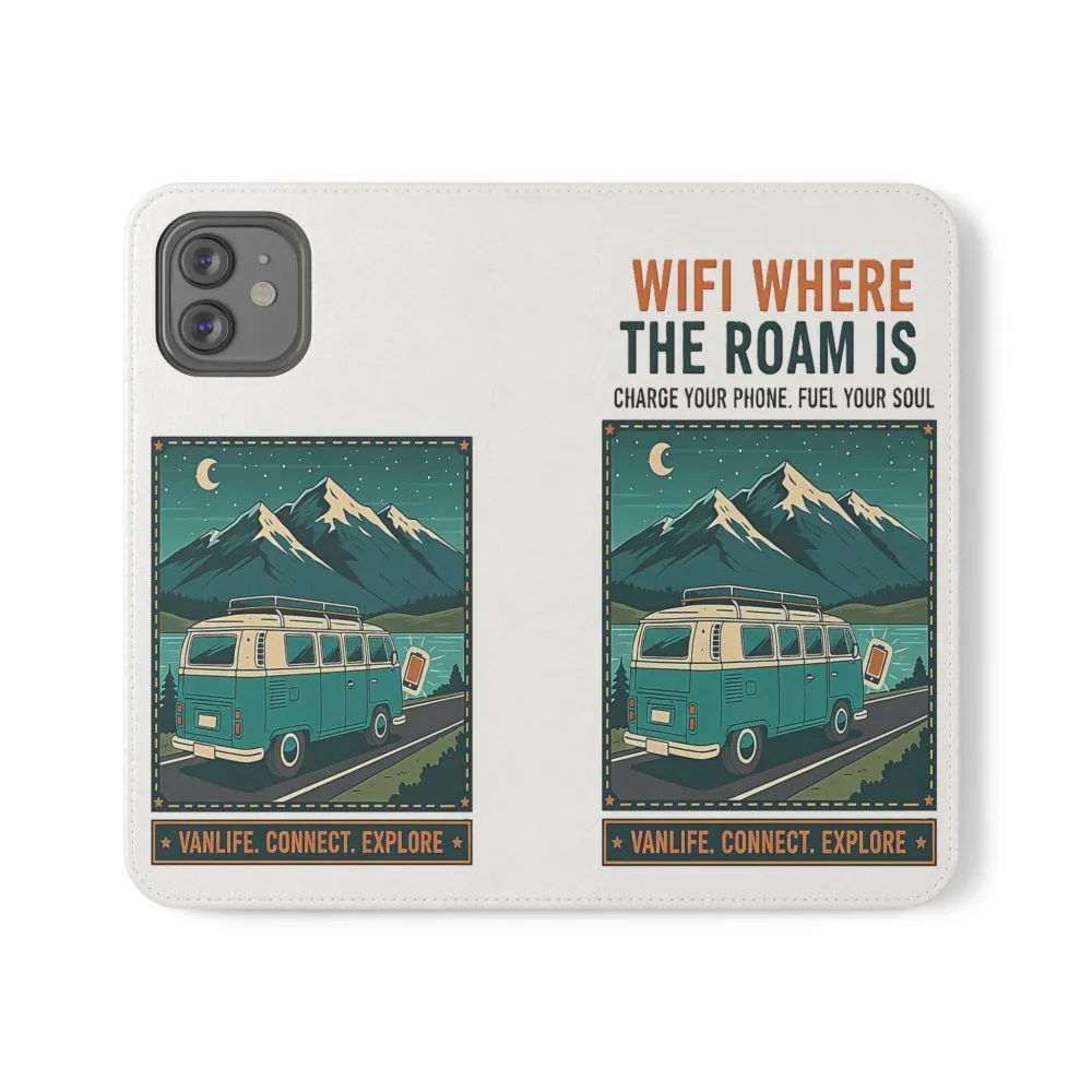 3202203856136378140_2048.jpeg Flip Phone Case — “WiFi Where the Roam Is” Vanlife Wallet Case